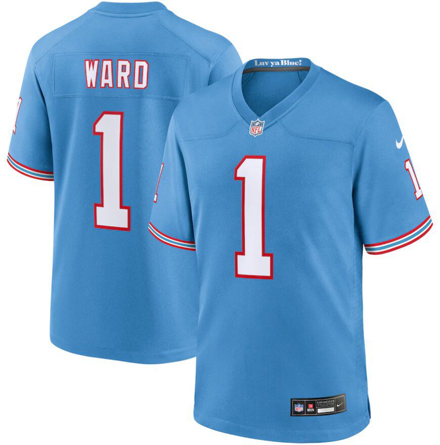 Youth Tennessee Titans #1 Cameron Ward light Blue 2025 NFL Draft First Round Pick Nike Jersey